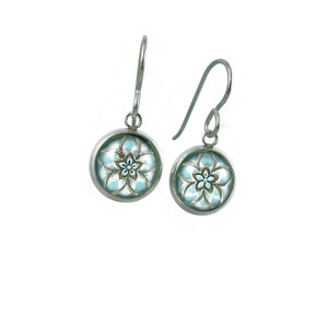 Hypoallergenic Titanium Earrings, Flower Dangle Earrings, Simple Lightweight Dainty Earrings, Womens Jewelry image 3