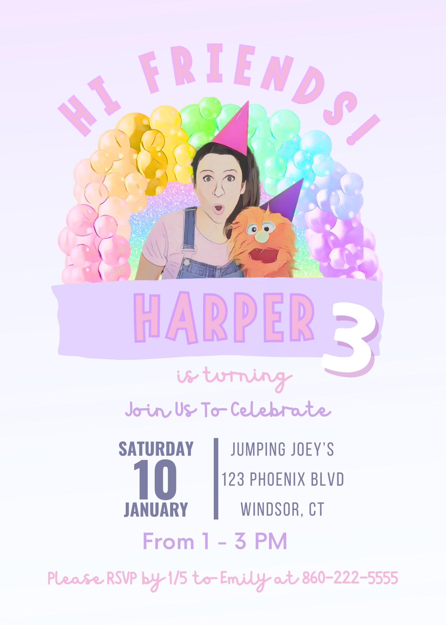 Ms. Rachel Inspired Birthday Invitation, Editable, Instant Download ...