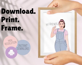 Miss Rachel Inspired Digital Art Print, Instant Download, Afdrukbaar cadeau voor kinderen, kinderkamer
