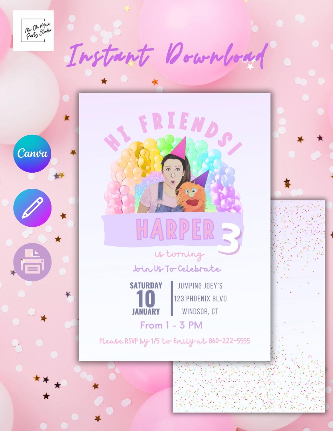 Ms. Rachel Inspired Birthday Invitation, Editable, Instant Download ...
