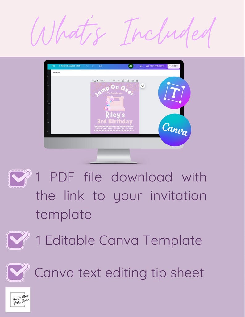 Bounce House Birthday Party Invitation Kids Birthday Softplay Instant