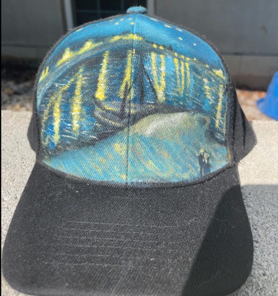 Hand painted “starry night” hat Starry Night Cap – Be Your Happy Place Activewear main image 4