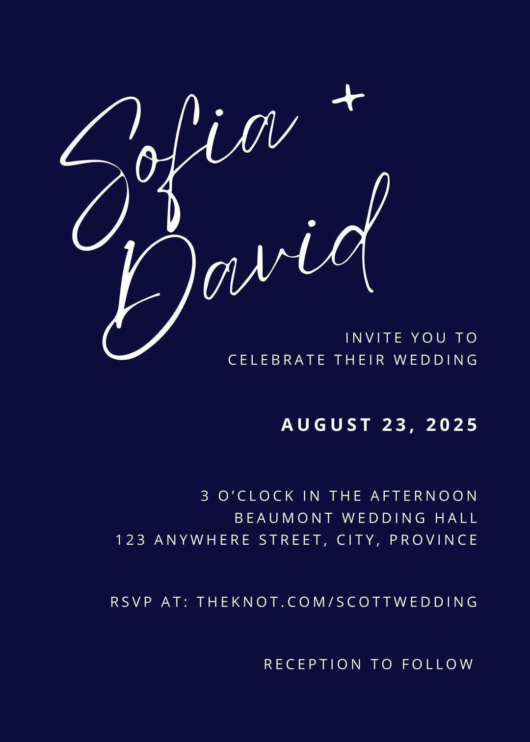 Bespoke Script Wedding Invite, Custom Wedding Invitation, Elegant ...