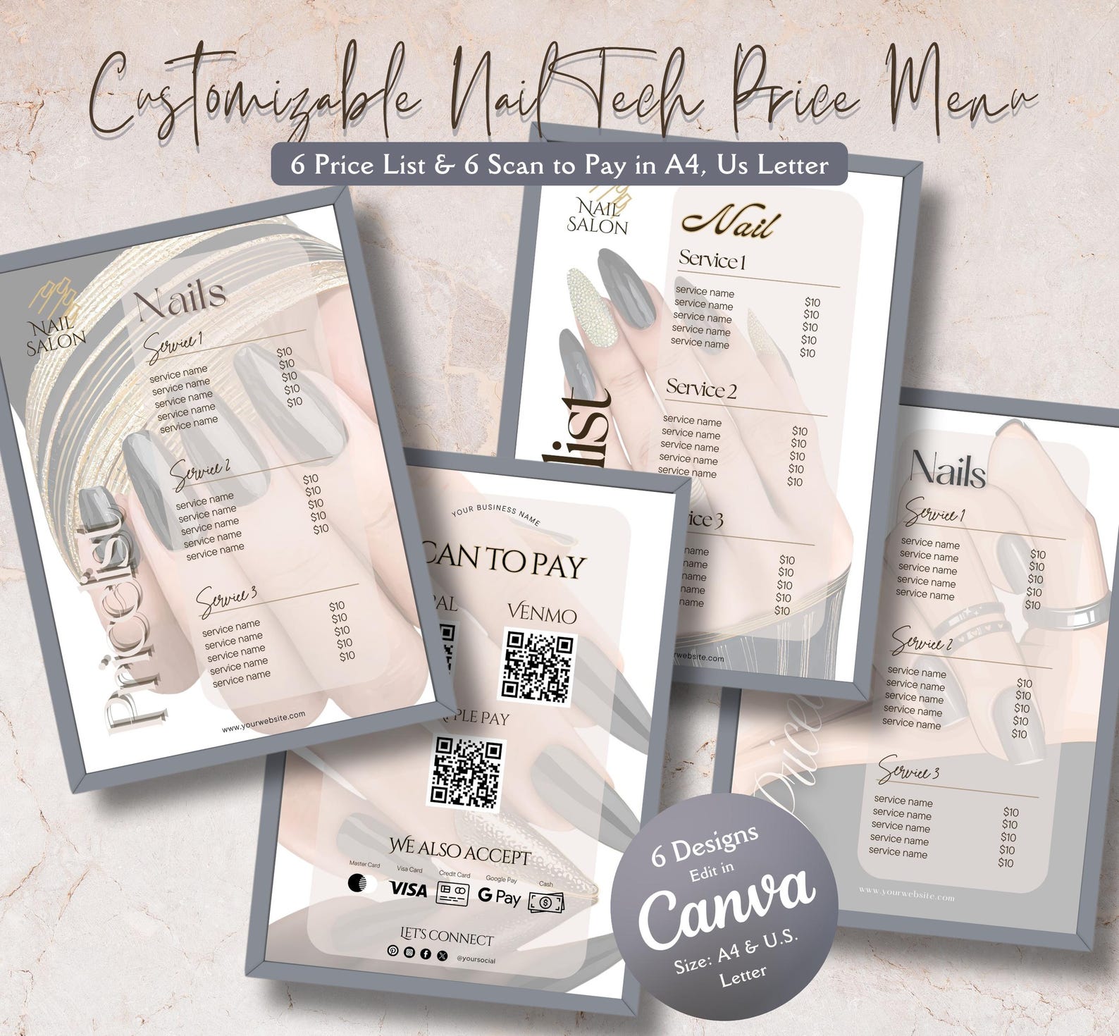 Nail Tech Price List Template Customizable Salon Price Sheet Instant Nail Tech Price List Template Customizable Salon Price Sheet Instant