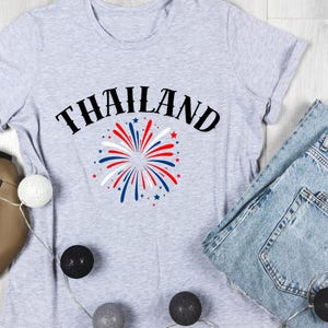 T-Shirt Design | Thai flag-colerd fireworks | Thailand | Family Gift, Digital Download