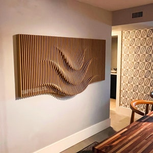 Wooden Parametric Wall Art, Large Wall Art, wall Sculpture