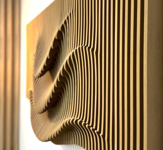 3D Wood Wall Art: Large Parametric Sound Diffuser - Etsy