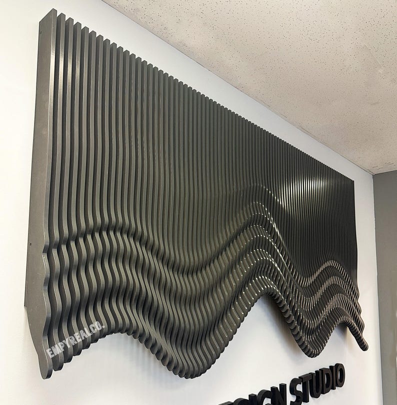 Wooden Parametric Wall Art: Large 3D Wood Sculpture - Etsy
