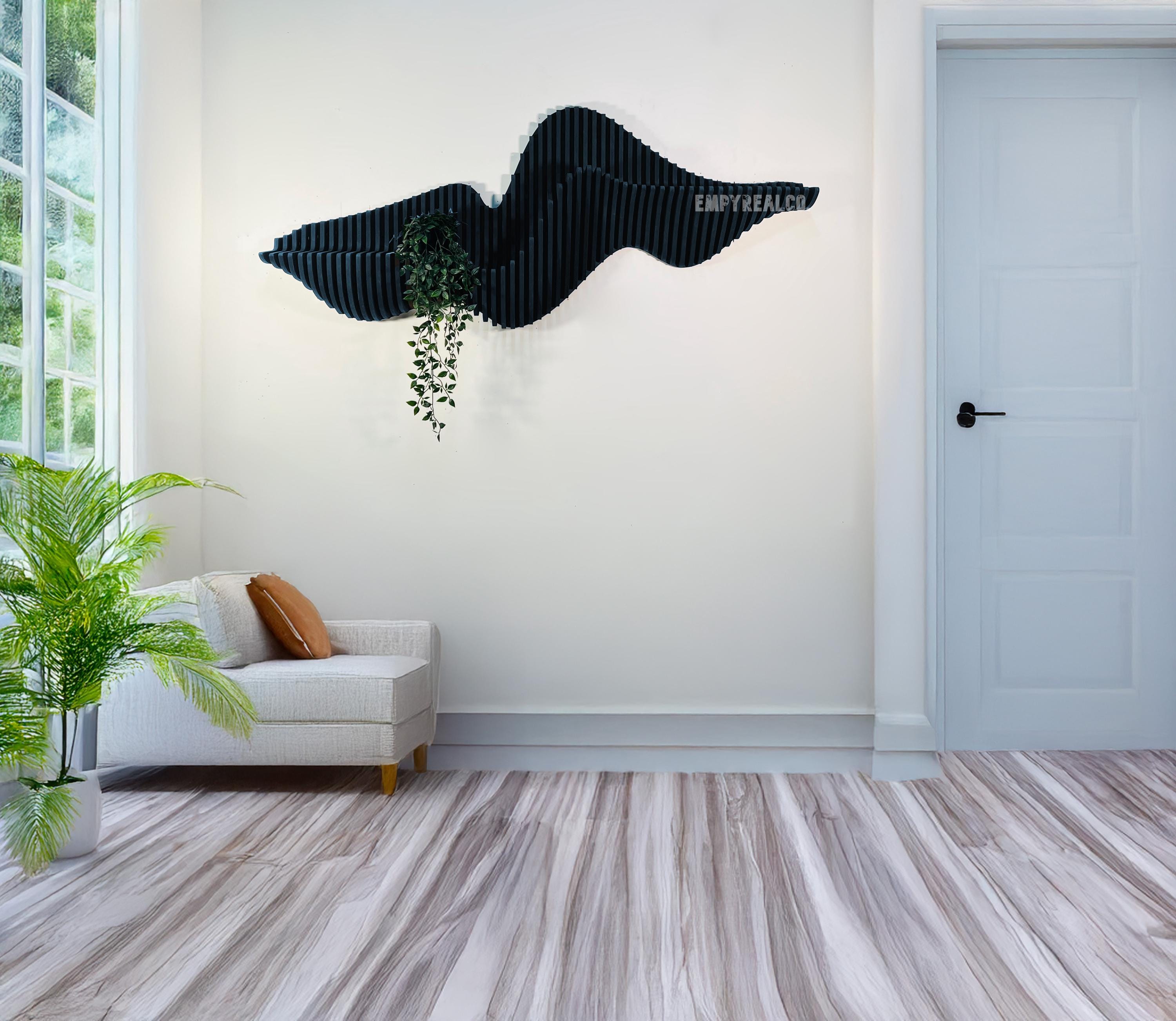 Wood Floating Shelves, Wall Shelf, Parametric Wall Art - Etsy