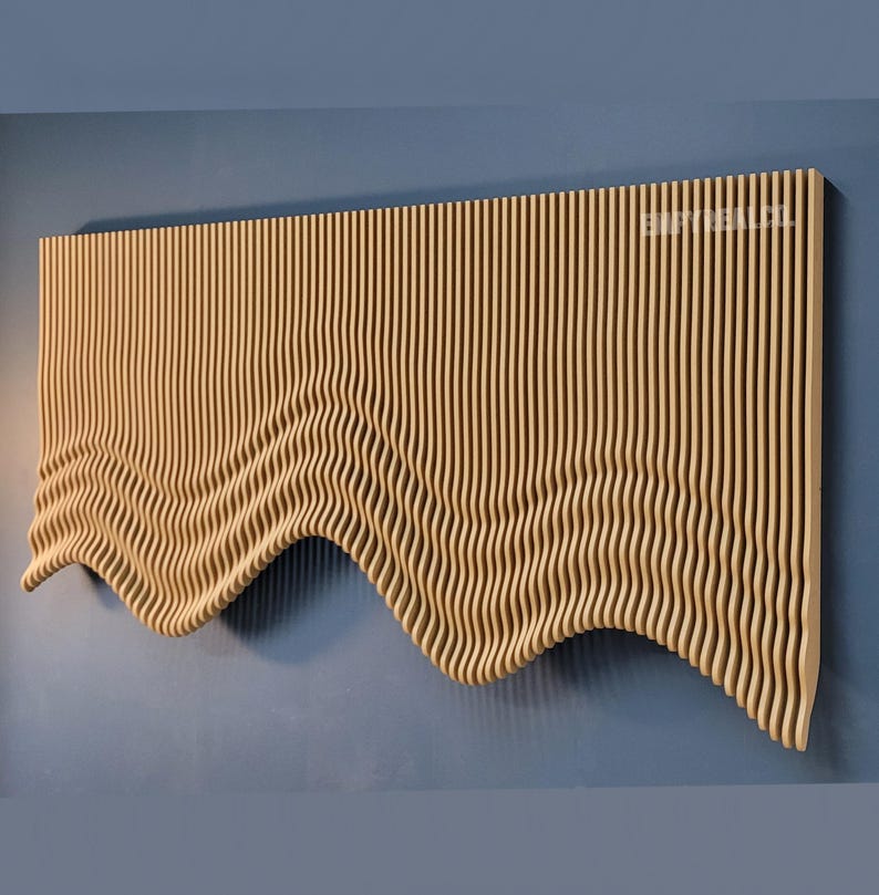 Wooden Parametric Wall Art: Large 3D Wood Sculpture - Etsy