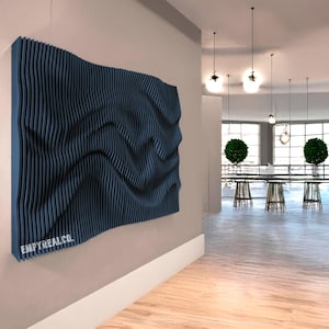 Large wood wall art, Parametric wall art, Office decor