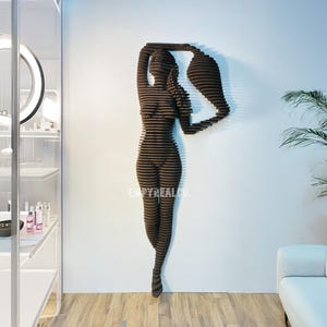 Parametrische Frau Wandskulptur: 3D MDF Moderne Kunst