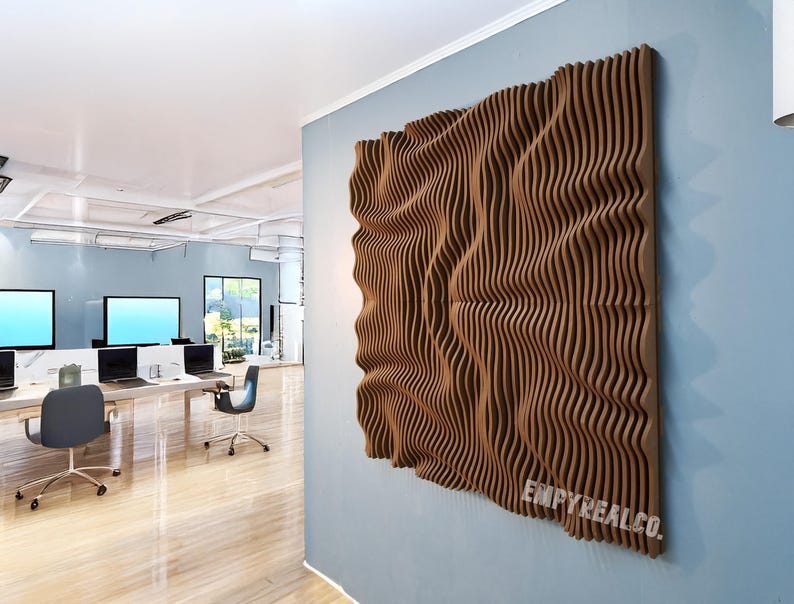 Wooden Parametric Wall Art: Modern 3D Wood Panel Sculpture - Etsy