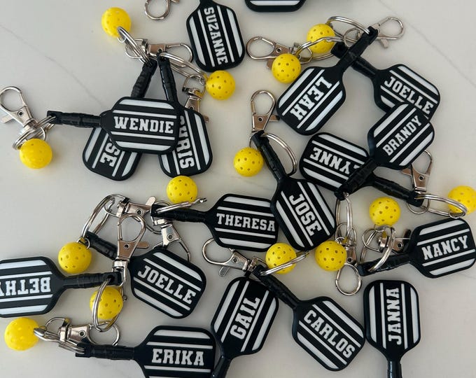 Personalized Pickleball Keychain | 3D Printed | Pickleball Charm | Color Options