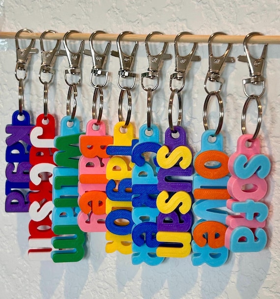 Personalized Dual Color 3D Printed Keychain Name Tag Great