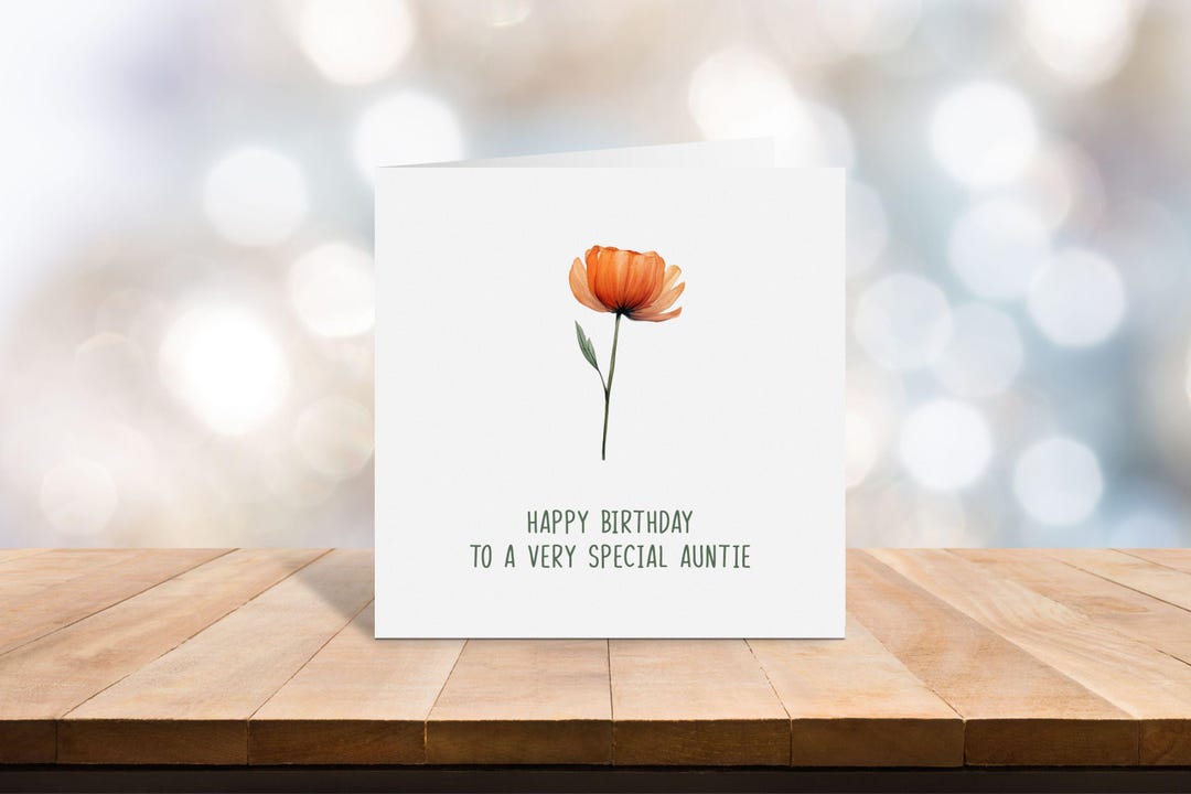 Floral Auntie Birthday Card: Personalized Greeting Card - Etsy