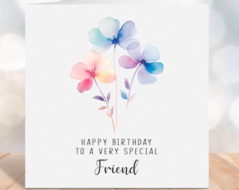Floral Birthday Card for Friend: FSC Certified Cardstock C78