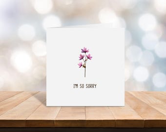 Floral 'I'm So Sorry' Card - Personalised Apology Greeting C95
