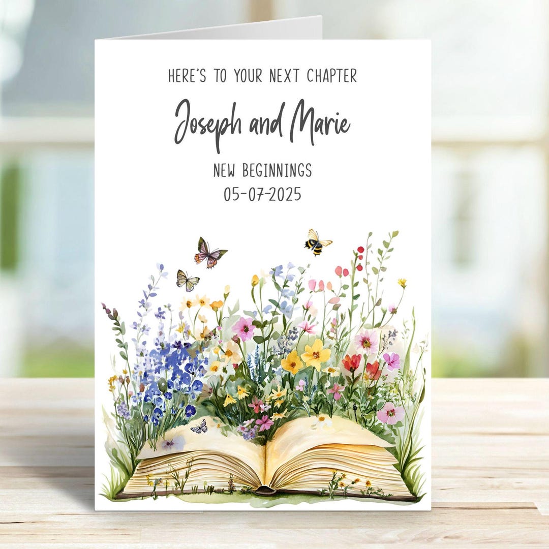 Personalised New Chapter Card | New Beginnings Card | Custom Names ...