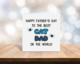 Tarjeta del Día del Padre "Papá Gato": Tarjeta de felicitación personalizada