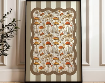 Mushroom Print | Cottagecore Wall Art | Nature Wall Decor | Botanical Mushroom Art | Neutral Wall Art P18