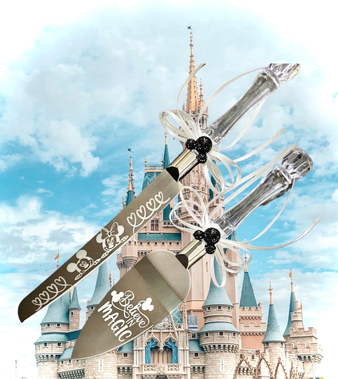 Mickey Mouse Cake Knife Set Wedding Cake Cutting Set, Disney Inspired ...