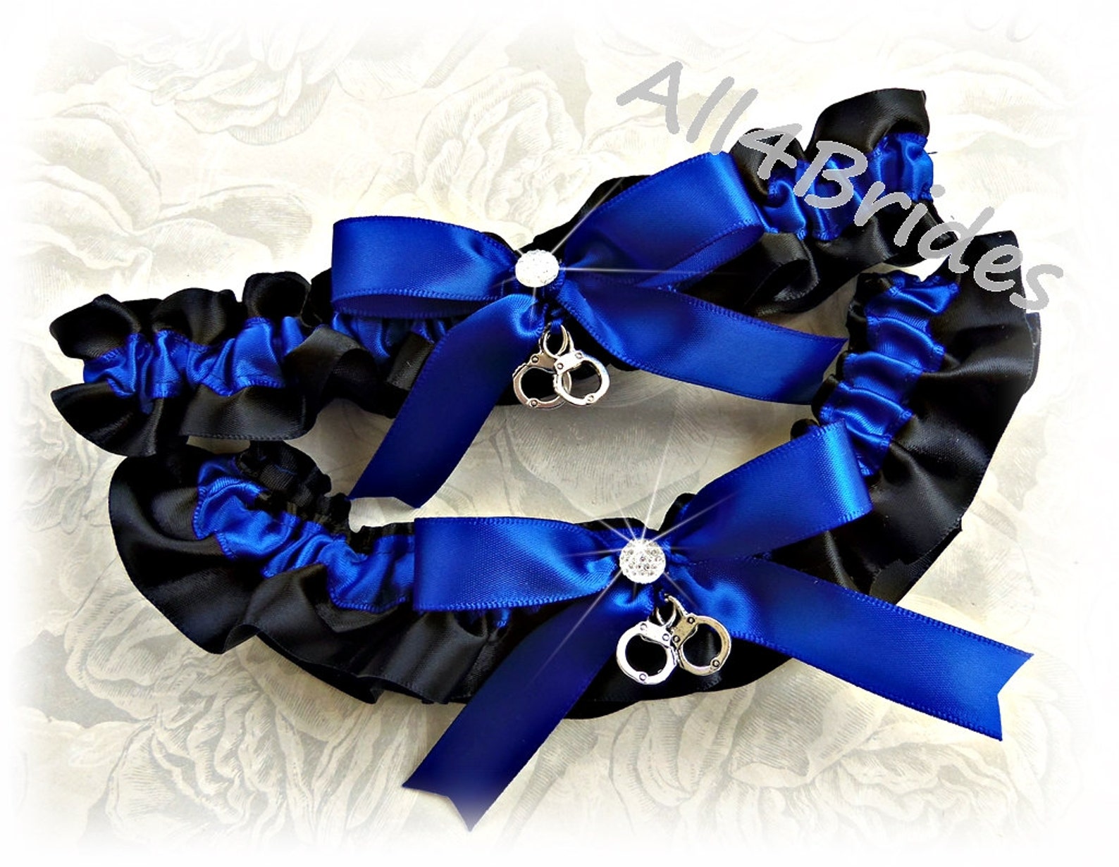 Handcuff Wedding Bridal Garter Set Police Wife Wedding Etsy