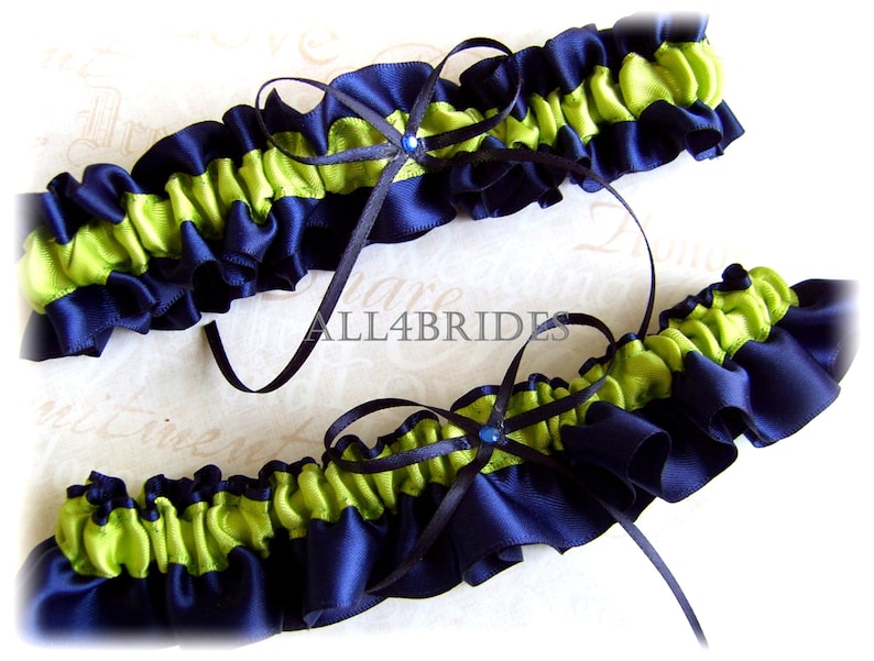 Navy Blue and Green Wedding Basket and Pillow Wedding Decorations ring bearer pillow and flower girl basket set.