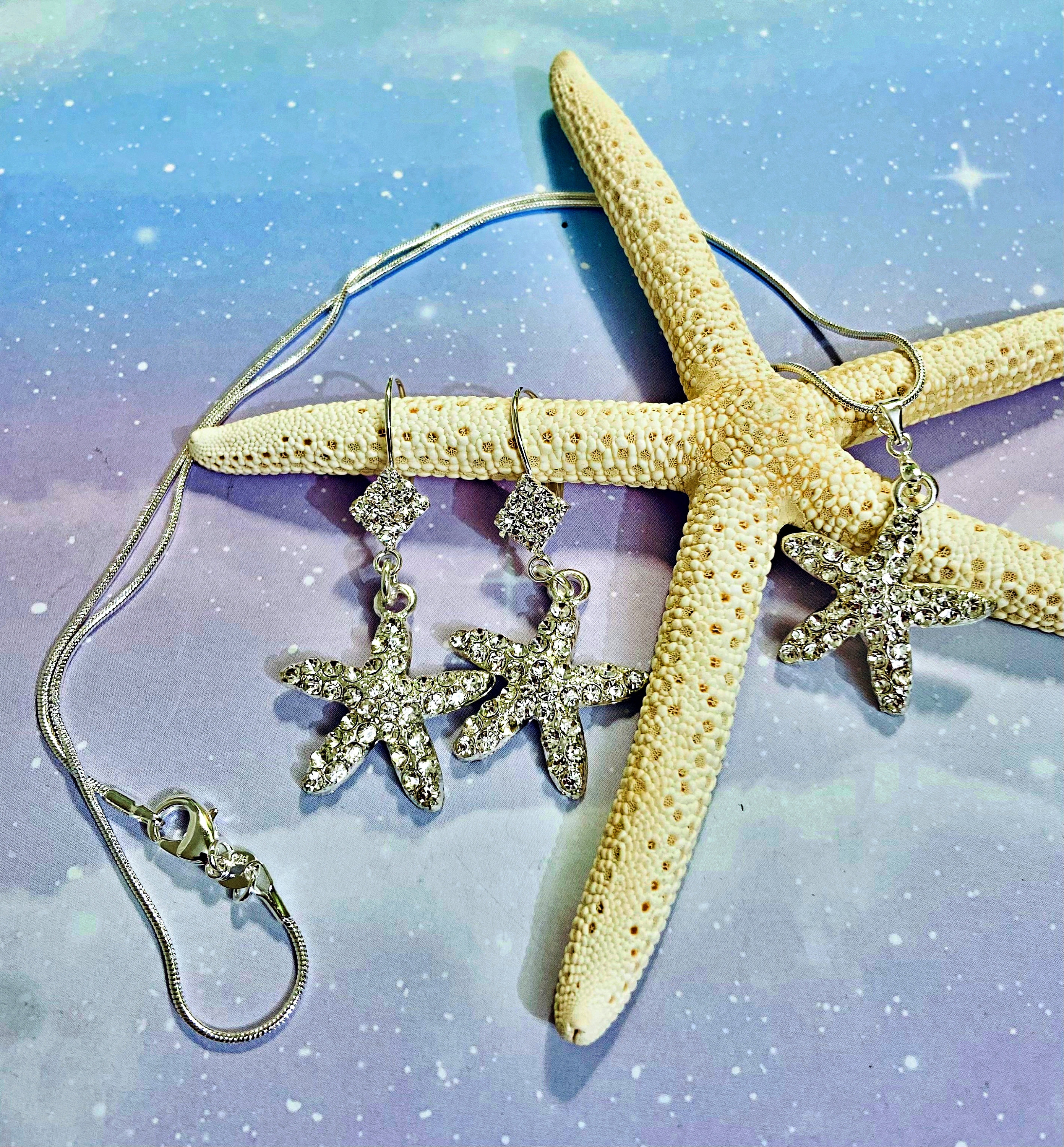 Starfish Crystal Bridal Jewelry Set