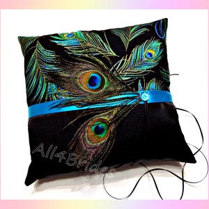 Blue Peacock Feather Bridal Fascinator Hair Clip afbeelding 9
