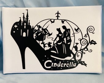 Princess wedding guest book, carriage, slipper shoe, fairytale