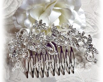 Crystal Butterfly Bridal Hair Comb: Wedding Hair Accessory