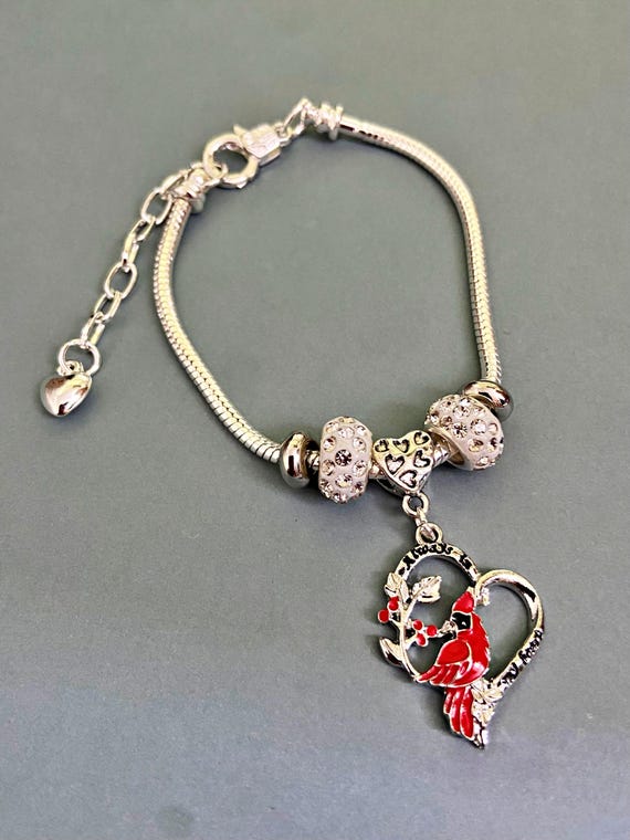 BEKECH Dog Memorial Bracelet - Crystal Paw Print 'Forever In My Heart' Adjustable Loss Of Pet Jewelry - View #6