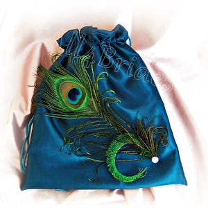Blue Peacock Feather Bridal Fascinator Hair Clip afbeelding 13