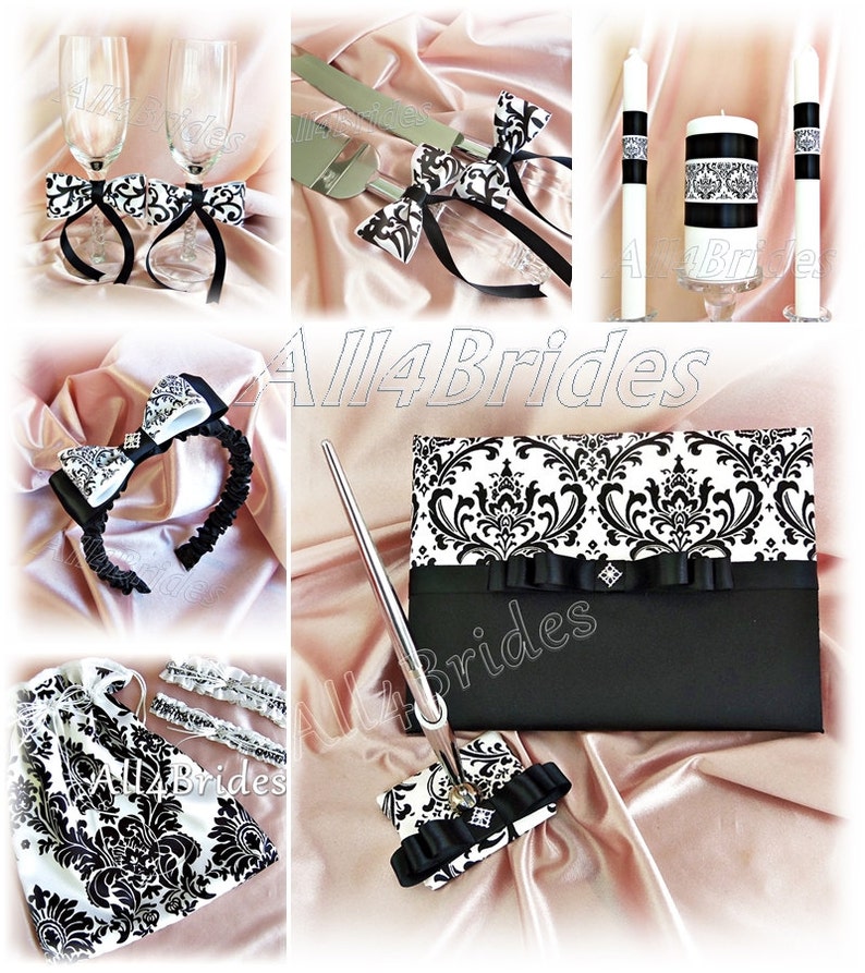 Damask Print Wedding Pillow and Basket Madison Damask Flower Etsy