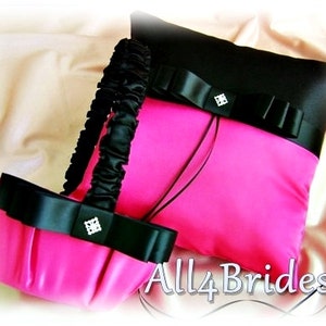 Wedding Guest Book Fuchsia Pink and Black image 3