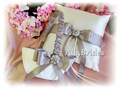 Wedding Flower Girl Basket and Ring Bearer Pillow, Silver Grey Wedding Ceremony Accessories