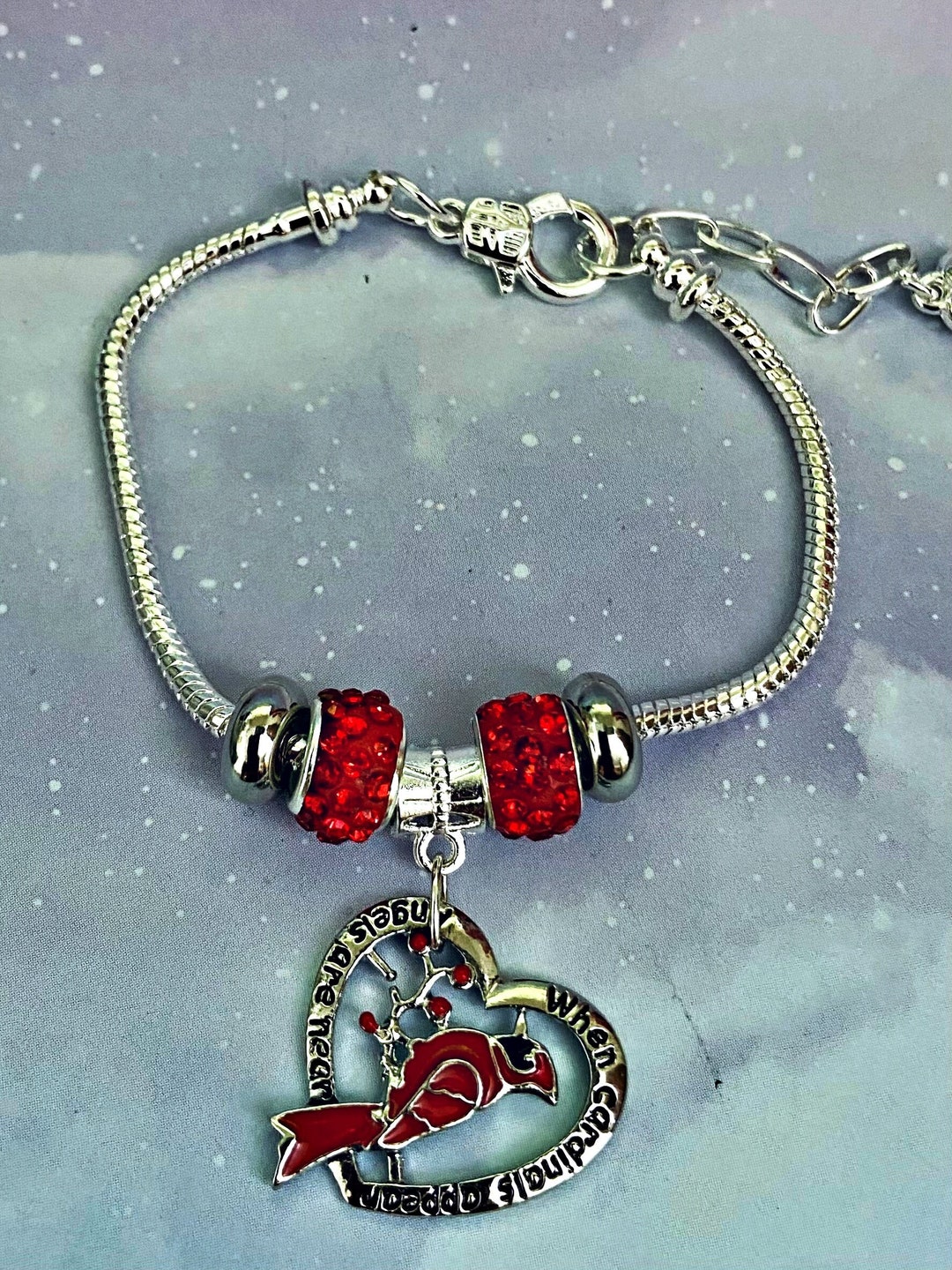 Cardinal Charm Bracelet, Pandora Style Memorial Charm Bracelet - Etsy