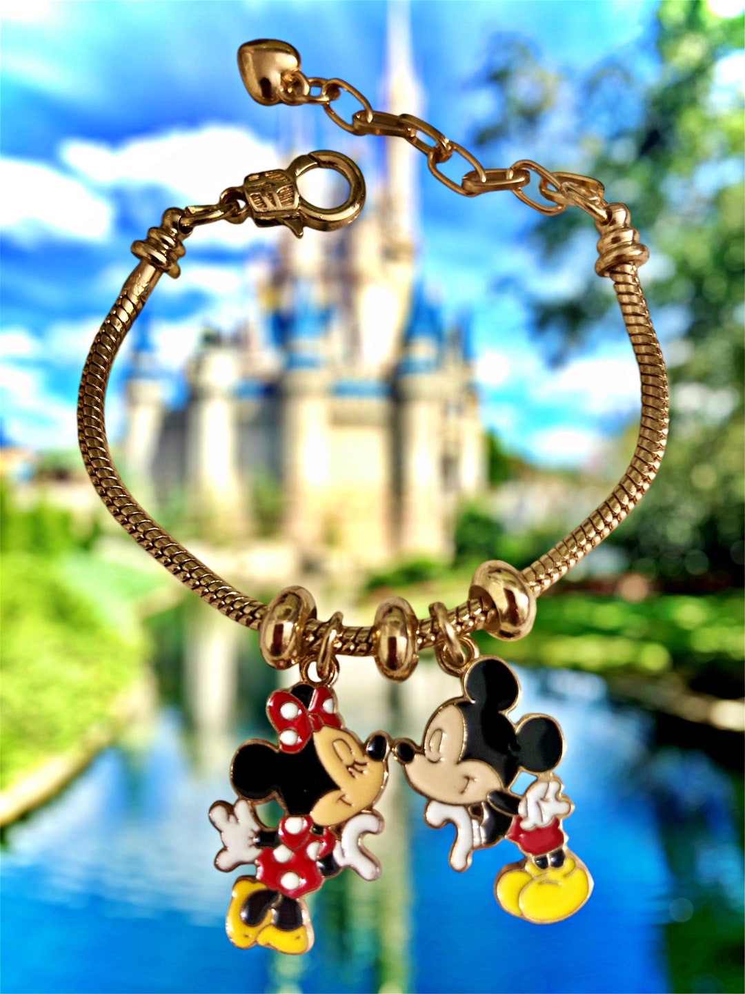 Mickey and Minnie Charm Bracelet, Disney Inspired Mickey Mouse Charm Bracelet - Etsy