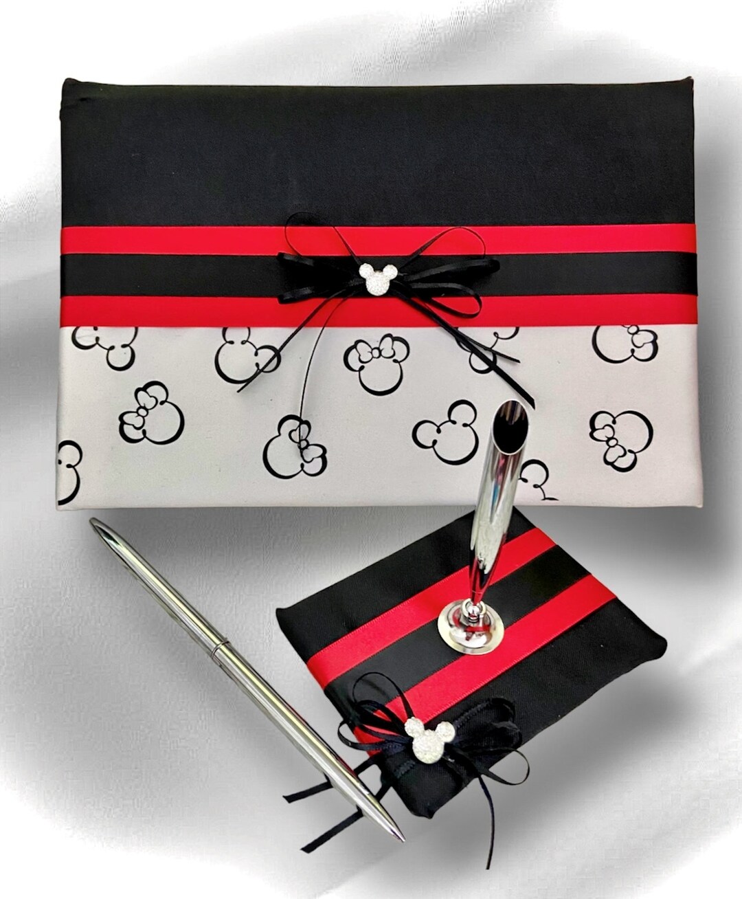 Mickey Mouse Guest Book Disney Inspired Wedding Guest Book and Pen Set ...