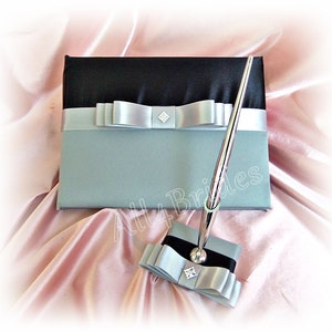 Black and gray wedding ring bearer pillow, wedding ring cushion. image 4