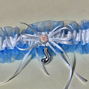 Disney inspired Fairytale Wedding Bridal Garter Cinderella Slipper Garter Belt  Something Blue