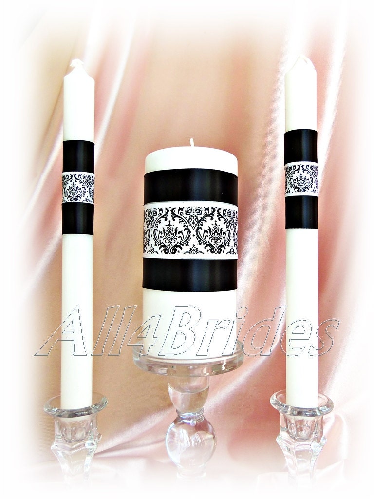 Damask wedding candle set Madison Damask wedding unity Etsy