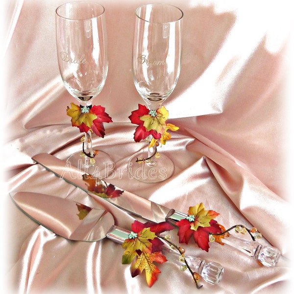 Rustic Wedding Knife and Champagne Glasses Etsy