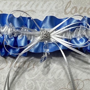 Wedding bridal garter Disney inspired Cinderella glass slipper leg garter, Cornflower Blue, Disney inspired wedding fairytale garter.