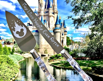 Disney inspired wedding Happily Ever After cake knife cutting set
