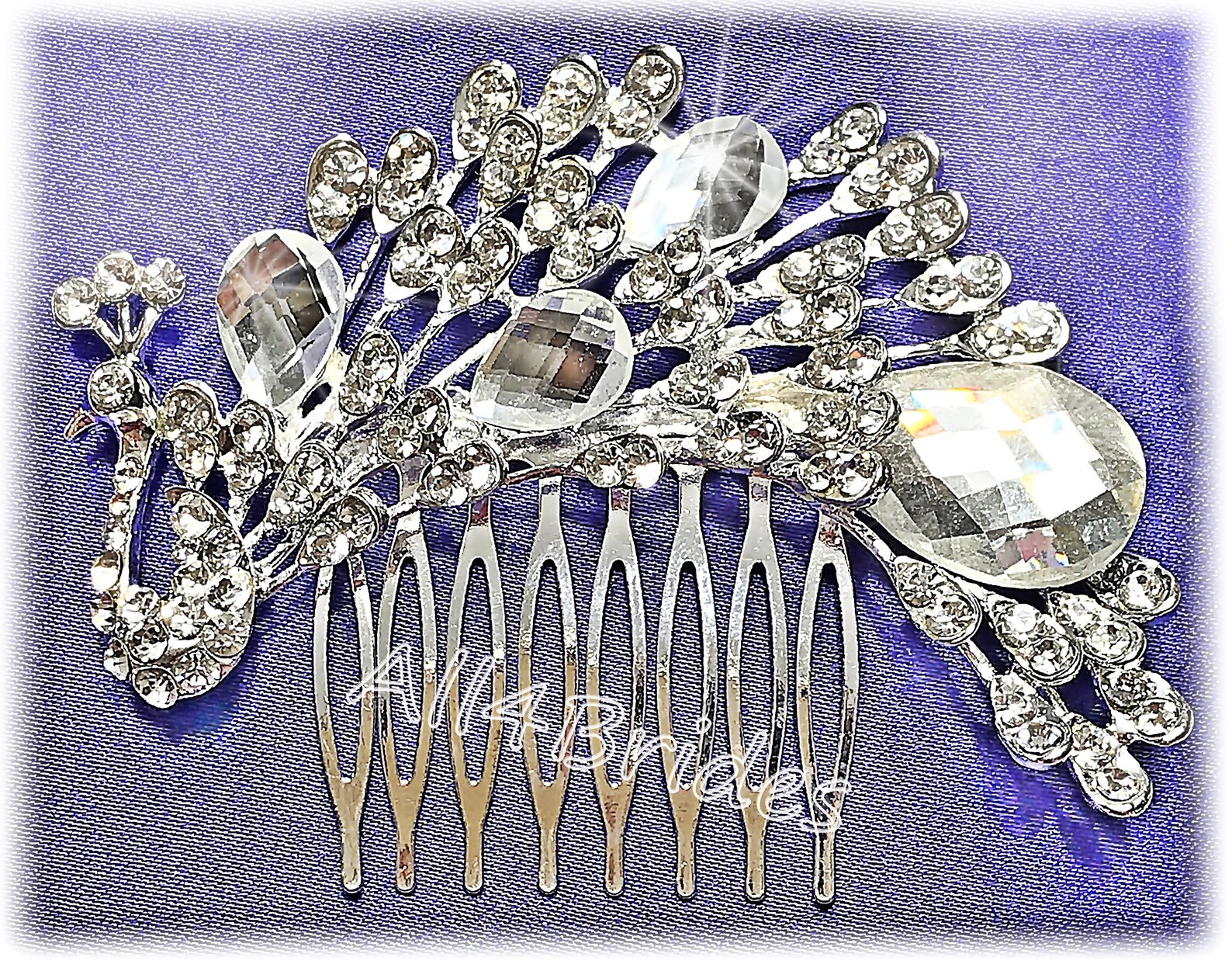 Crystal peacock hair comb peacock wedding bridal hair piece Etsy