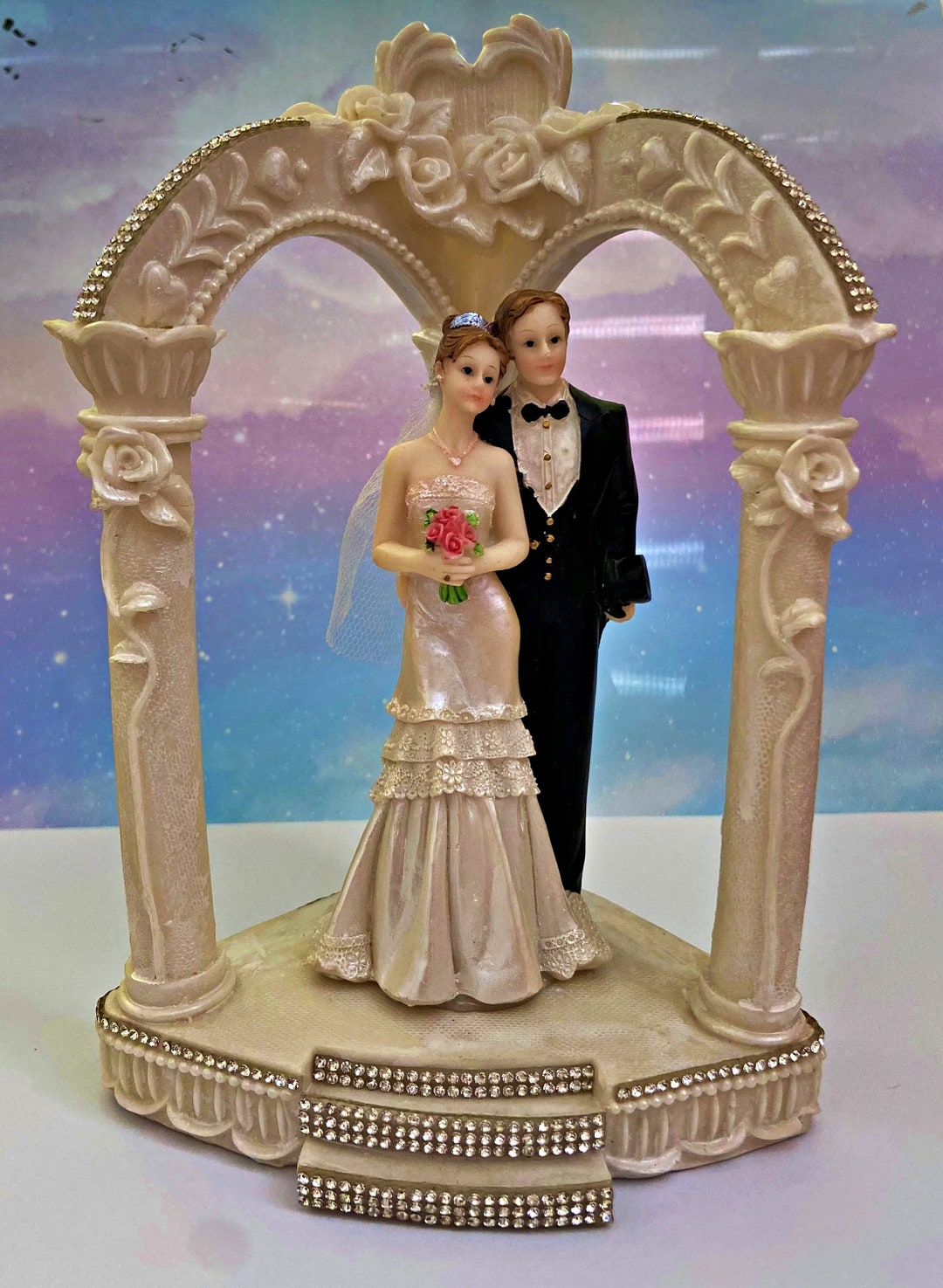 Bride and Groom Cake Topper, Gazebo Cake Topper, Wedding Cake Top. Etsy