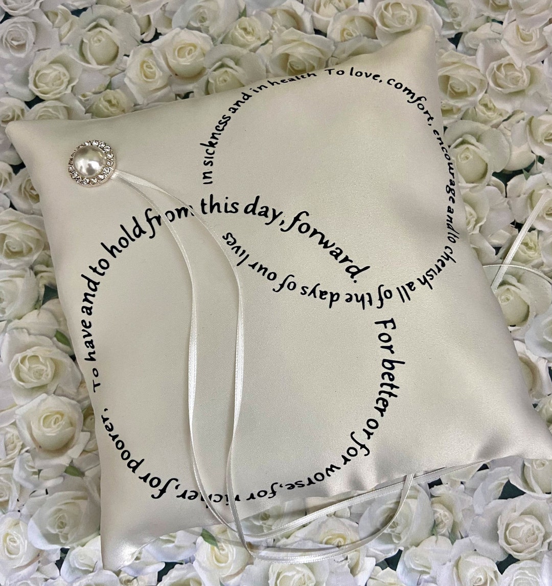 Ivory Satin Wedding Vow Ring Pillow, Ceremony Keepsake - Etsy