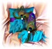 Peacock Wedding ring pillow and flower girl basket in regency purple and turquoise